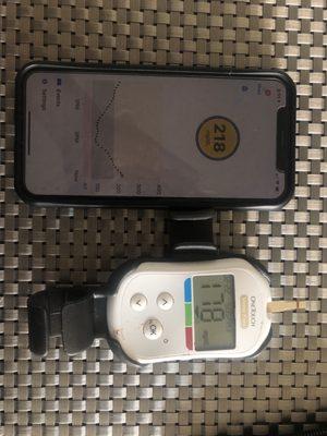 Dexcom on left. Finger stick on right