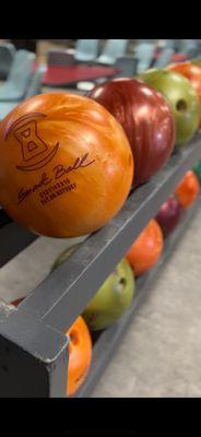 We have a variety of bowling balls in the house! From 6 pounds to 16 pounds, small to XXL!