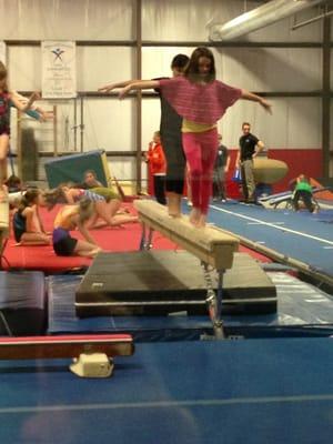 Josie on the balance beam!