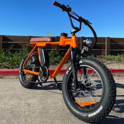 Dogleg Trail Moto Electric Bike. A super fun fat tire bike with room for two.