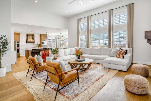 Cozy Custom Sectional and stylish living room furnishings in clients home in Salem