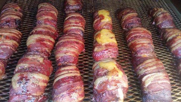 Have you tried my smoked waterfowl?  Cheddar, cheddar jalapeño, swiss and mushroom or cream cheese and chives. Stuffed and wrapped in bacon!