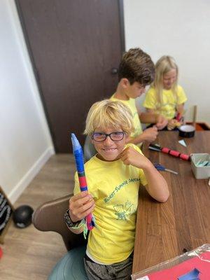 Rocketry during summer Daycamps.