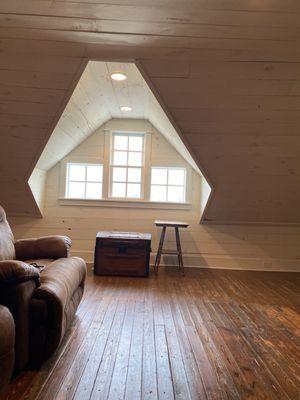 Distressed wood look in old farm house