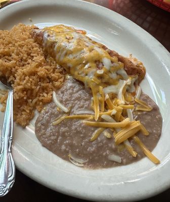 Kids chicken enchilada w rice & beans