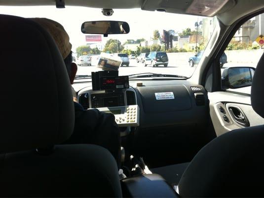 On the way to SFO in a Luxor cab!