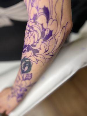 Did an awesome cover up with some floral designs, here's the stencil!