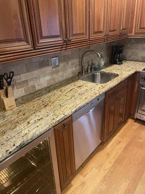 Standard clean kitchen countertops and appliances