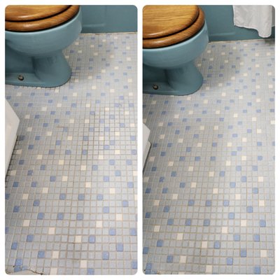 Tile and Grout cleaning before and after.