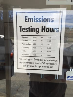 Emissions Testing Hours