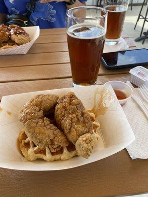 Original chicken and waffle with hot honey