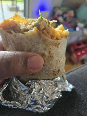 Carne Asada burrito barely two bites it. $11 for half a burrito?