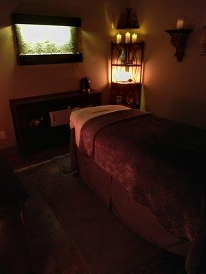 Welcome to Treatment Room 1. It has a warm, relaxing feel which complements the healing that is done here.