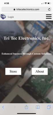 Tri Tec Electronics Mobile website built by Brass City Software