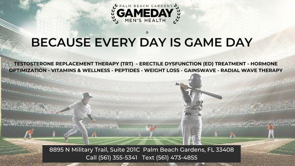 Because we know that every day is game day, now is the time to optimize your health and wellness. Contact us today!