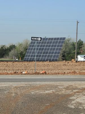 Our recent installation for an EC electric car charging station in McDade off Hwy 290. Solar Tracker