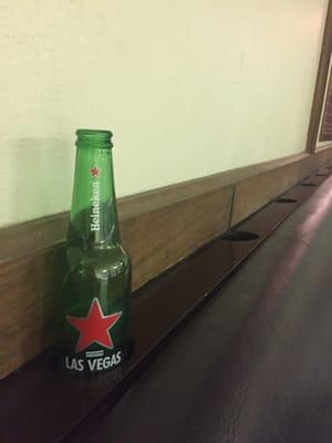 Cup/beer holders behind the benches in the bowling alley!