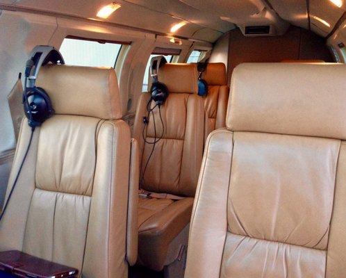 Very comfortable leather seats for four passengers