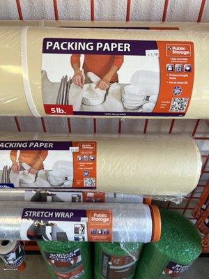 Packing paper and bubble wrap