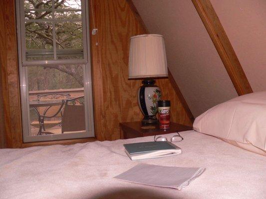 Sleeping in the loft of Lily Ponds Cottage with cross-current windows open is one of the coziest, most romantic experiences ever!