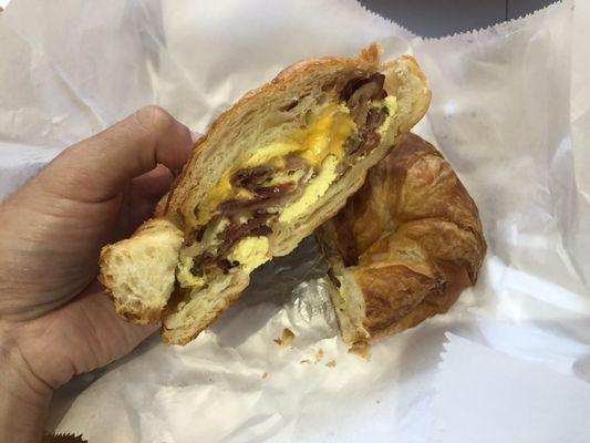 Bacon Egg and Cheddar Croissant