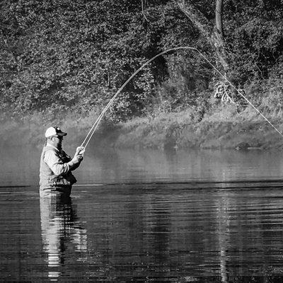 JJ catching a trout.