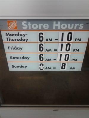 Store hours.