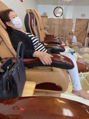 Relaxing massage chairs