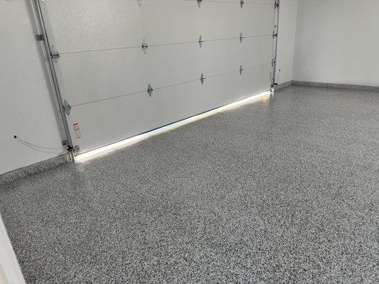 Epoxied garage floor for customer