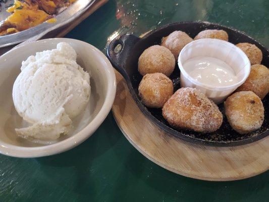 Smores goat balls with Bluebell ice cream on the side