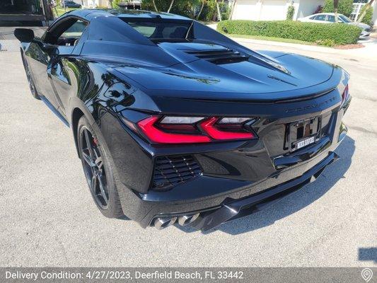 2023 Chevrolet corvette delivered to Deerfield beach Florida