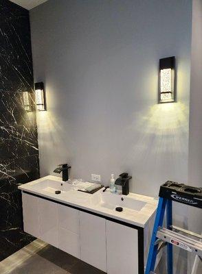 bathroom lighting install