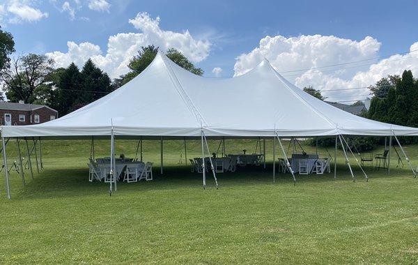 Our beautiful tent on the back of our property ready for the season!