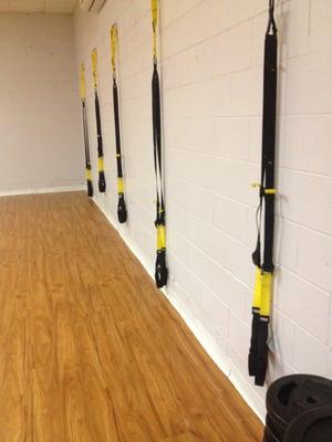 TRX in the studio - 10 spots so you have to sign up 7 days in advance. Instructor (Kim) is great and SO helpful!