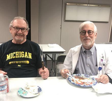 Dr. Allen and this colleague enjoying a meal together during their lunch break!