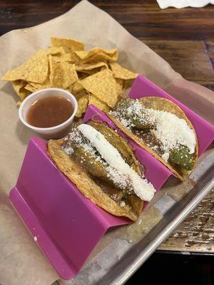 Fried avocado tacos