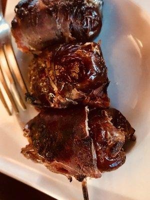 Serrano ham wrapped dates stuffed with blue cheese