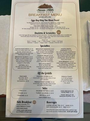 Breakfast Menu