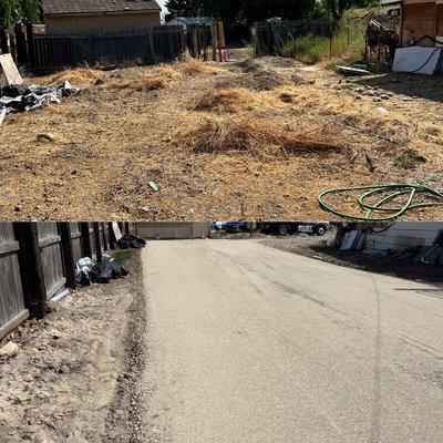 Example of a Driveway before  and after.