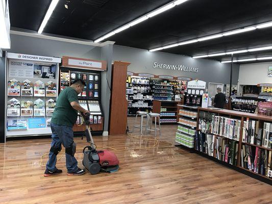 Sherwin-Williams store laminate floor cleaning