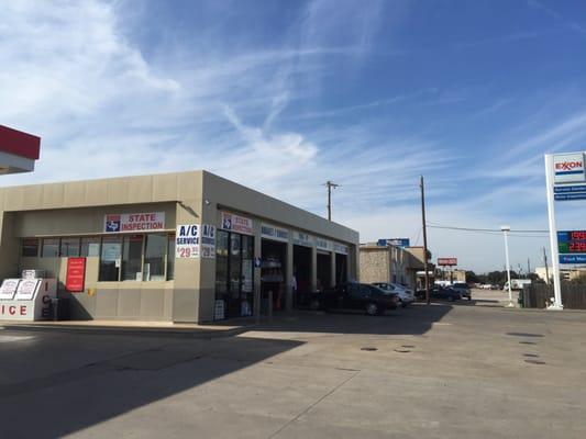 Exxon service station at the southwest corner of Webb chapel and forest lane