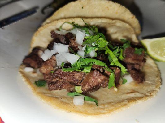 Tortillas are homemade, and it's more authentic than the others Mexican places near by.