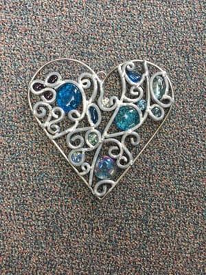 This is a leased heart Kathy did in a class. You can make this too!