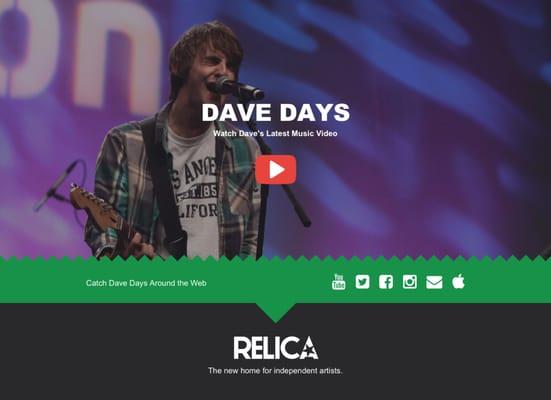 Splash Page Developed for Dave Days