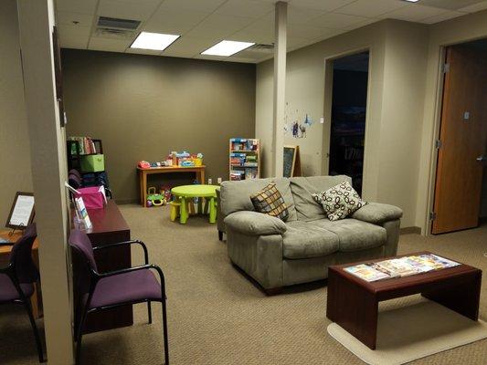 Our lobby has plenty of space for adults and children to wait comfortably for their appointments.