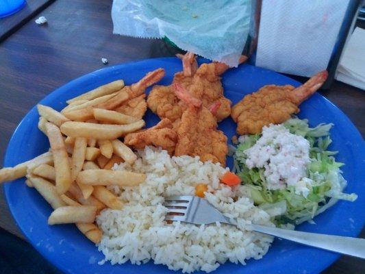 Fried shrimp plate