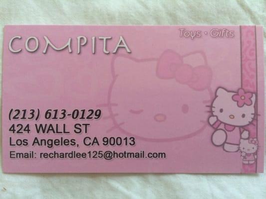 The front side of their business card.