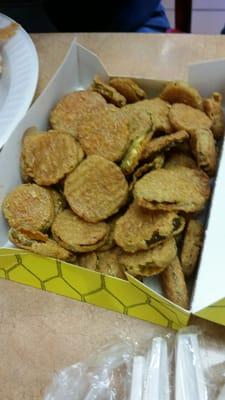 Family-sized fried pickle slices.