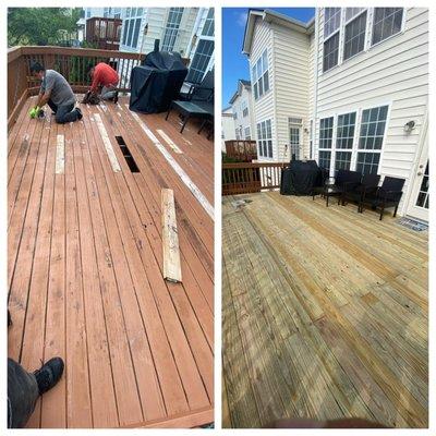 Odmp replacing a deck in Northern Virginia.