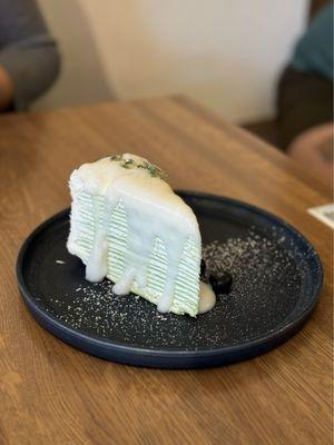 Young Coconut Pandan Crepe Cake